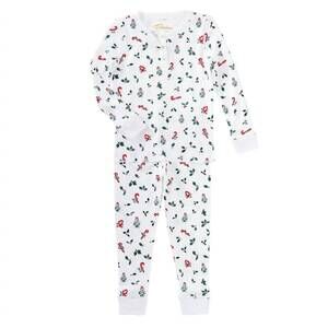 NEW PETIDOUX kid's long sleeve pajama set in jolly hollies